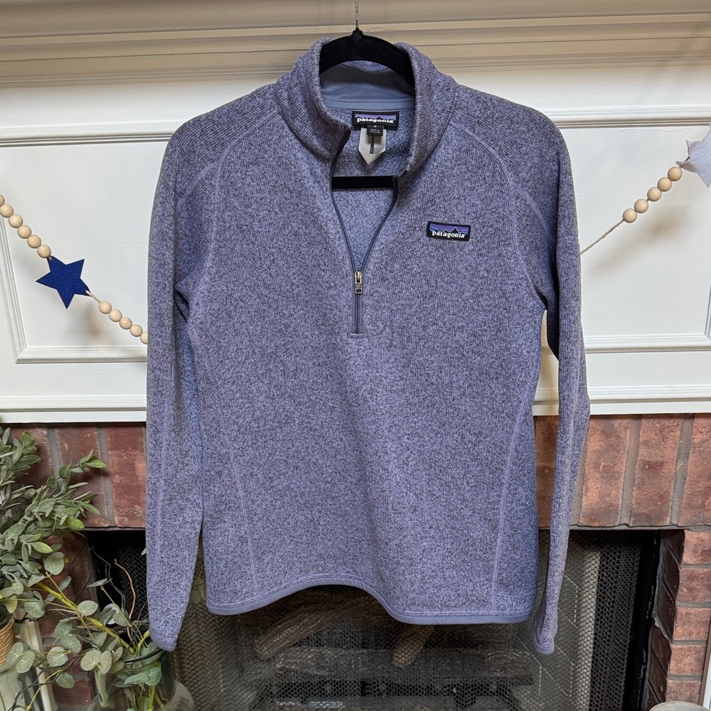 Patagonia Men's Zip-Up Sweater in Heather Purple
